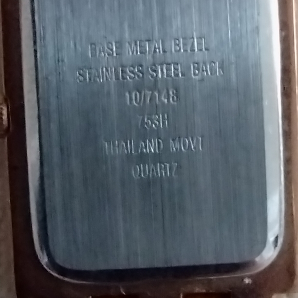 VINTAGE ANNE KLEIN TANK WATCH COVERED IN CRYSTALS, 7" LONG W/Clasp - Picture 5 of 5